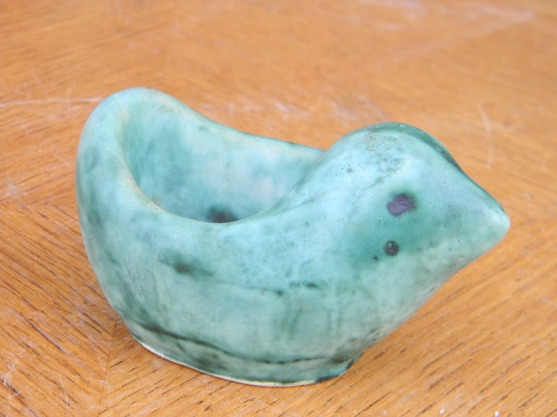 Coquetier Oiseau Céramique années 60 Couleur verte — vue 3