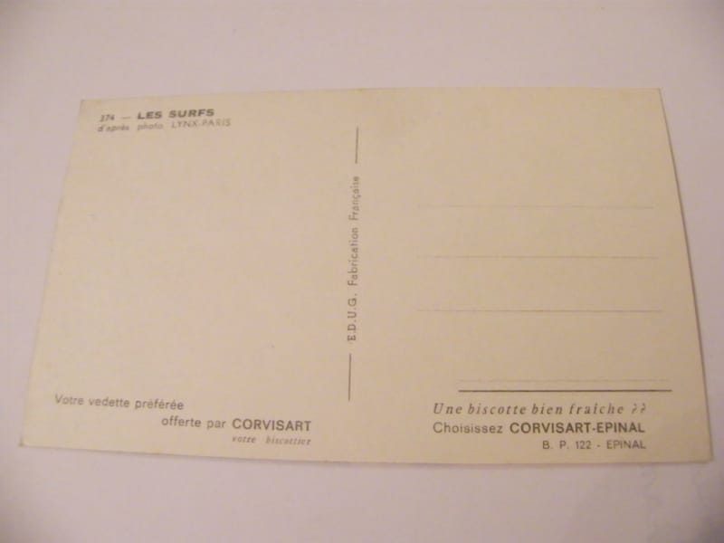 "Carte Postale Les Surfs Biscottes Corvisart 374" — vue 2