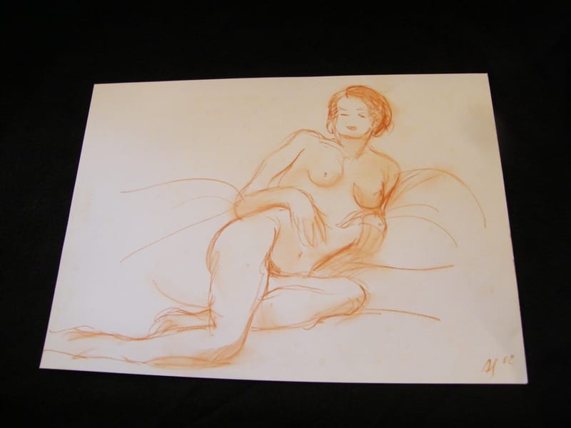 Nu femme allongée par André Simon 1926-2014 Artiste Lorrain 2002 Dessin