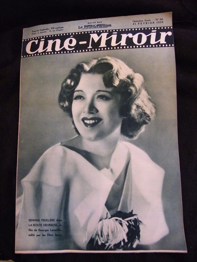 "Ciné Miroir Février 1936 N°568 Edwige Feuillère Thomy Bourdelle"
