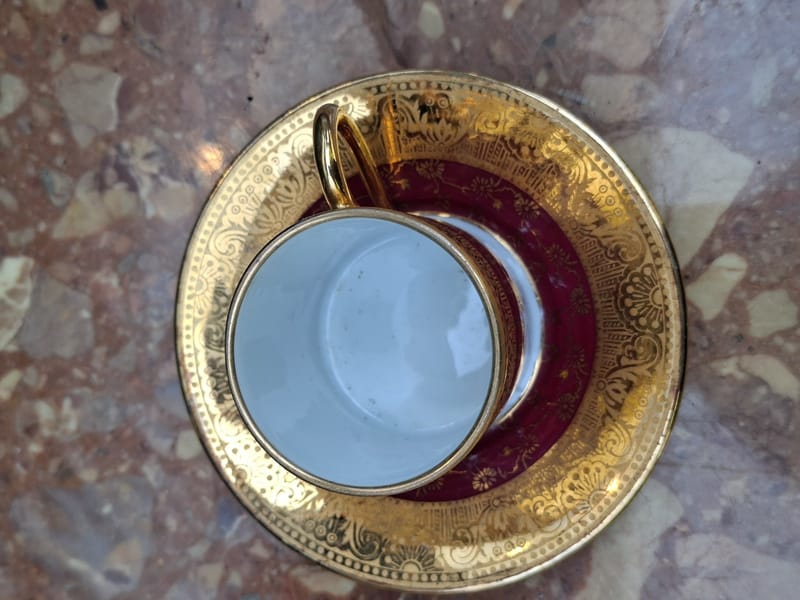 Limoges Tasse Moka Dorures Rouge PP — vue 2