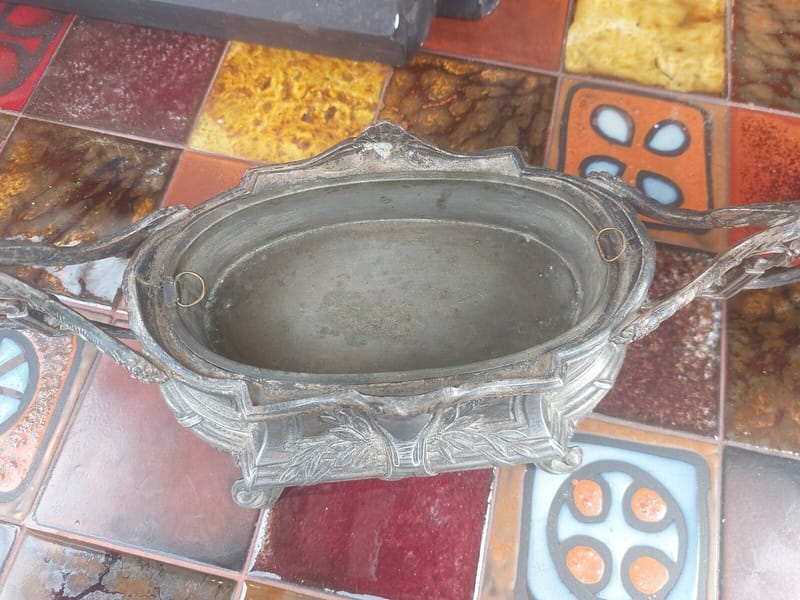 Jardinière Régule Argent Ancienne Mod 359 Feuilles Olivier — vue 4