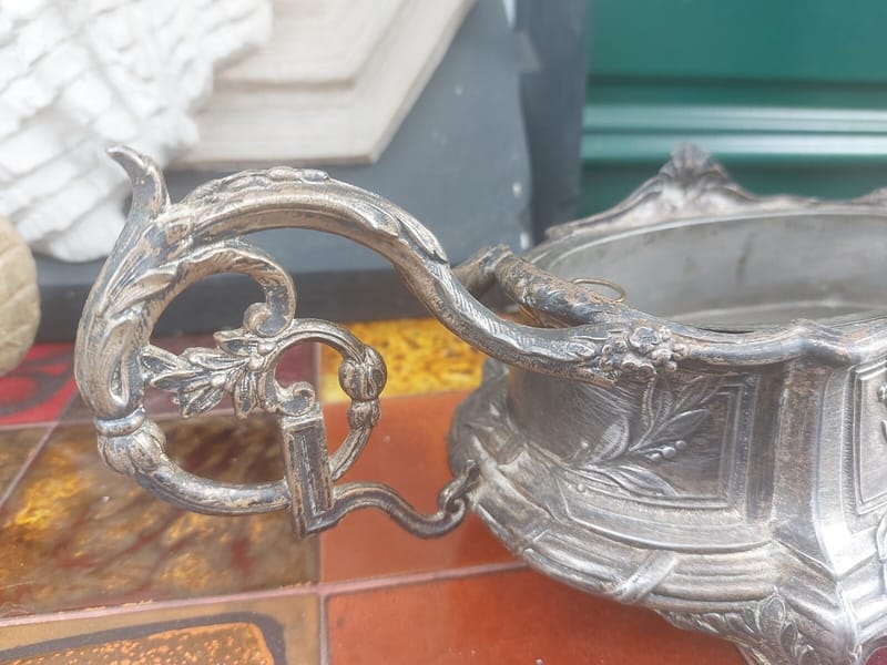 Jardinière Régule Argent Ancienne Mod 359 Feuilles Olivier — vue 3