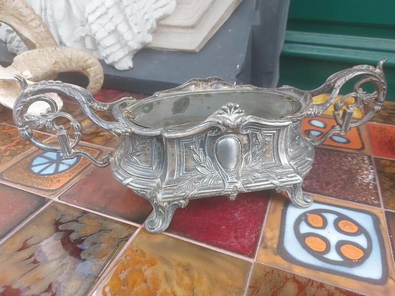 Jardinière Régule Argent Ancienne Mod 359 Feuilles Olivier — vue 5