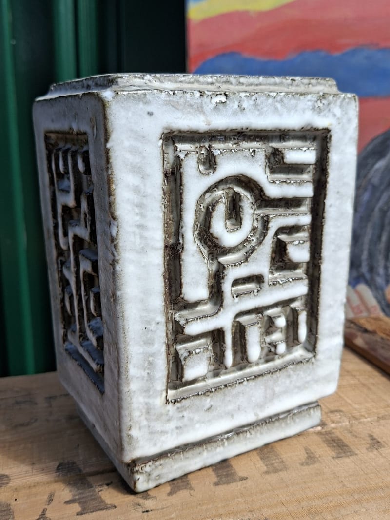 Céramique Huguette Bessone Vallauris Vase Brutaliste Céramique Signé