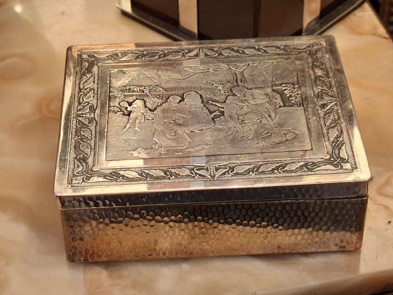 Boite Bijoux Argent Plaqué La Joie du grand père Silver Silber
