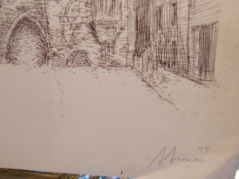 Metz Rue Boucherie André Simon 1926-2014 1995 Artiste Lorrain Dessin au stylo — vue 3