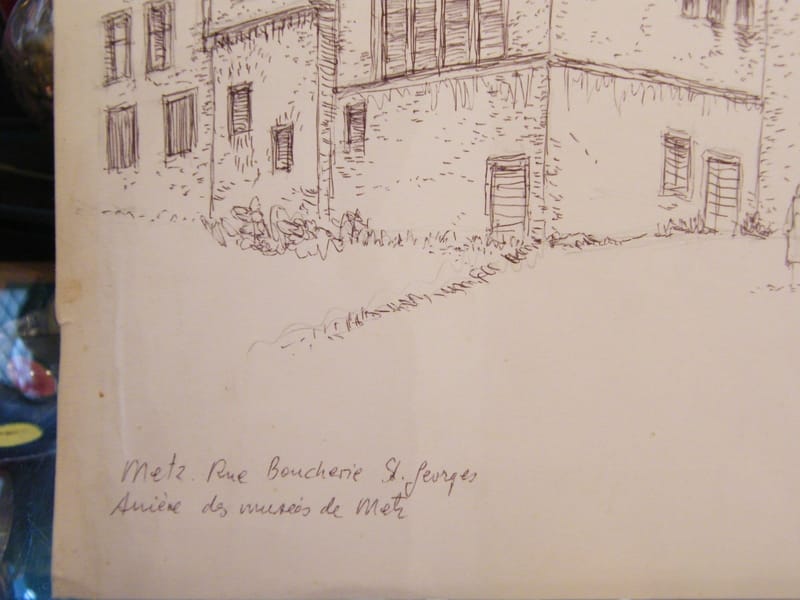 Metz Rue Boucherie André Simon 1926-2014 1995 Artiste Lorrain Dessin au stylo — vue 2
