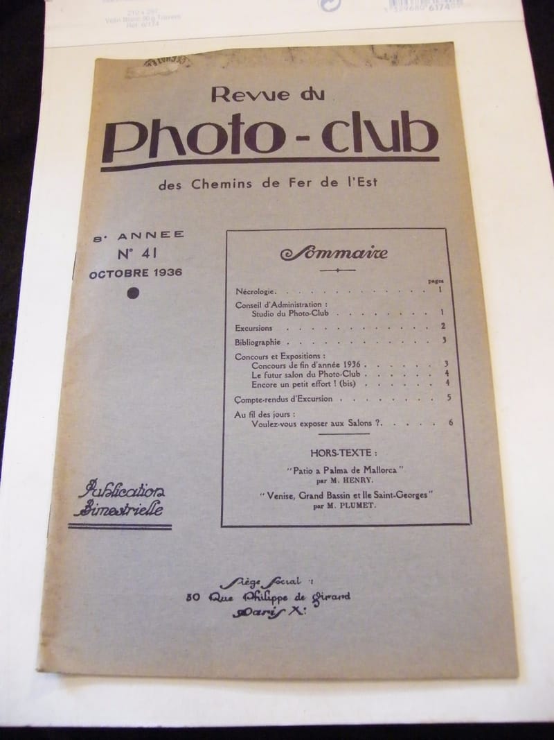 "Revue du Photo Club des Chemins de fer de l'Est N°41 Octobre 1936"