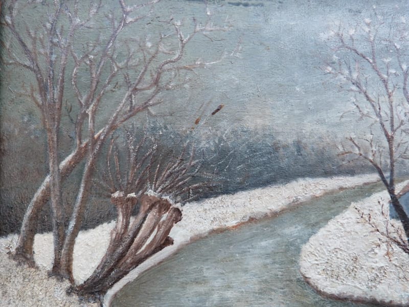Paul Monchy Huile sur Carton Paysage d'Hiver — vue 5