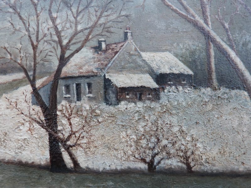 Paul Monchy Huile sur Carton Paysage d'Hiver — vue 4