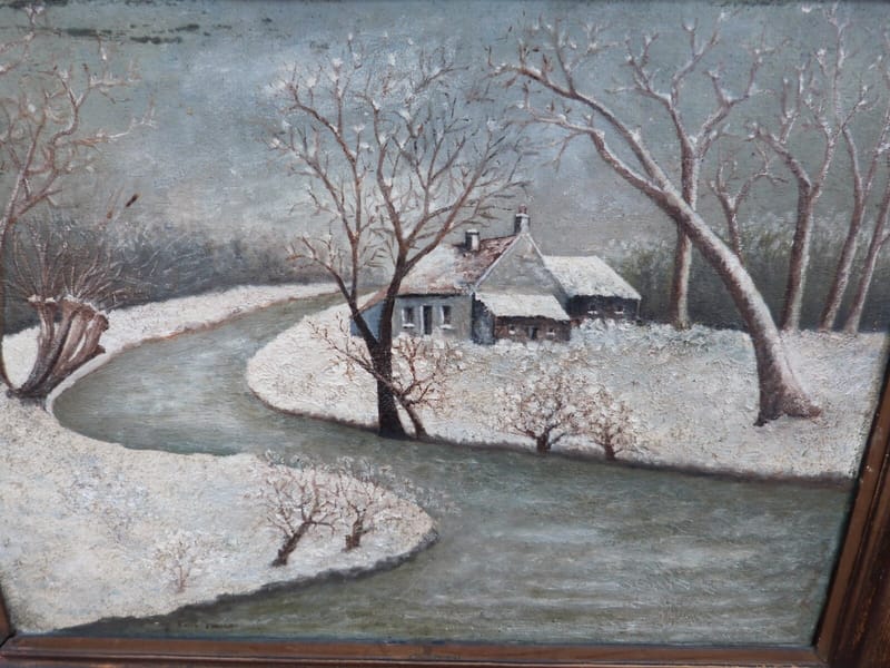 Paul Monchy Huile sur Carton Paysage d'Hiver — vue 2