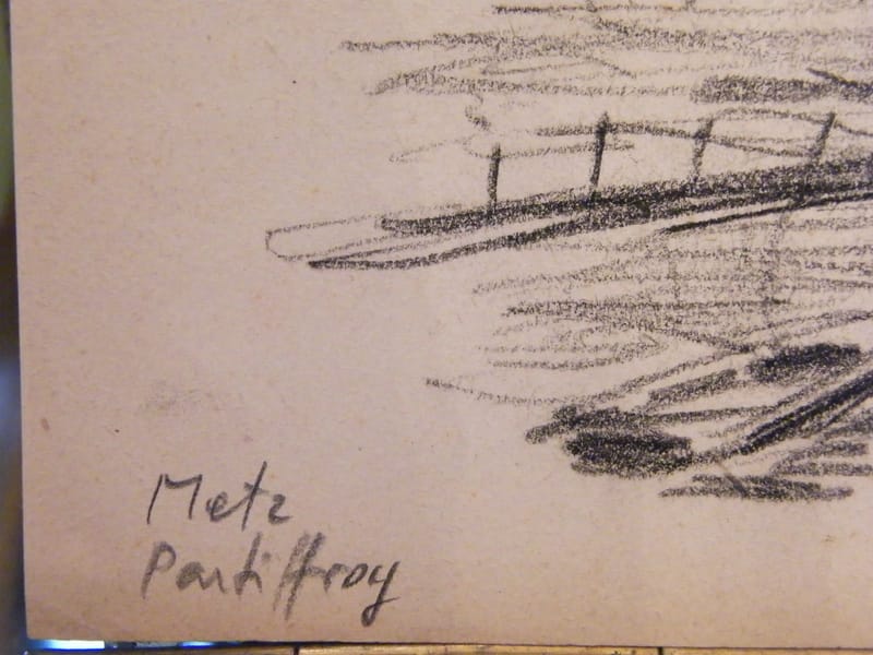 "Fusain Metz Pontiffroy André Simon 1926-2014 1961 Artiste Lorrain" — vue 2