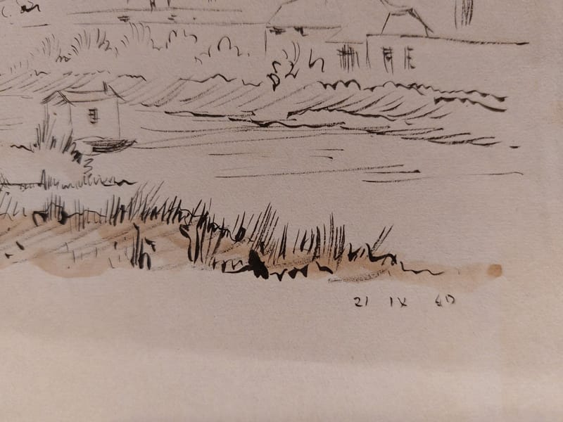 Encre André Simon 1949 Artiste Lorrain Metz Abattoirs — vue 3