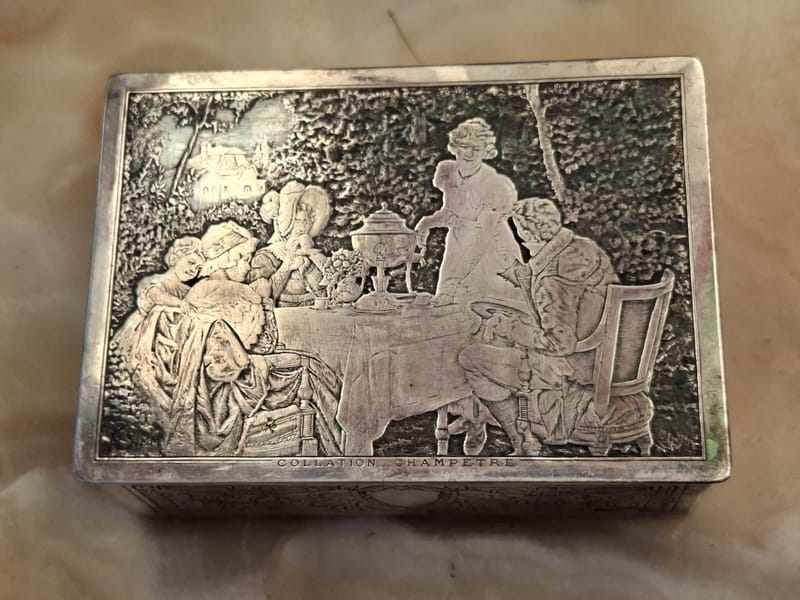 Boite Bijoux Argent Plaqué Collation Champêtre Silver Silber — vue 2