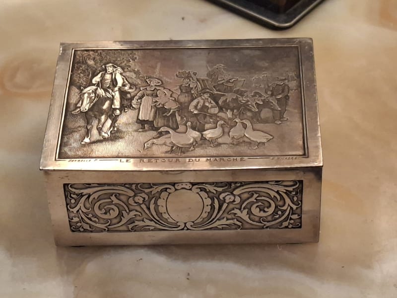 Boite Bijoux Argent Plaqué Wicker Le Retour du Marché Silver Silber