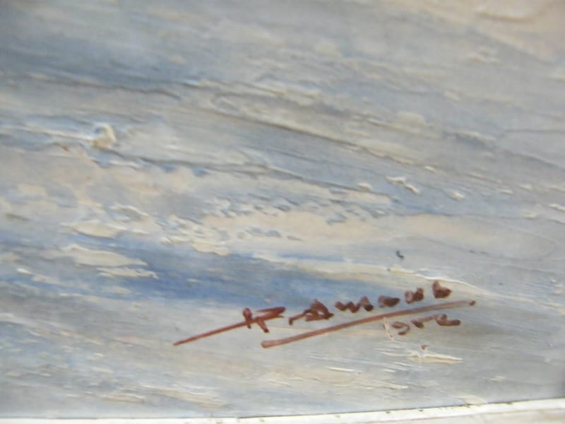 Mer Méditerranée Huile sur Isorel Bords de Mer Méditerranée Signé Ramaub 1952 — vue 5