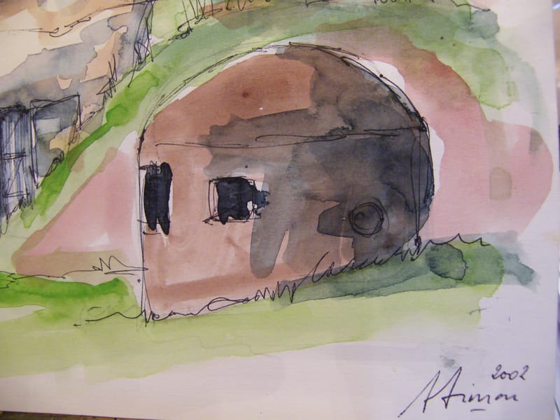 Aquarelle Simershof André Simon 1926-2014 2002 Artiste Lorrain — vue 3