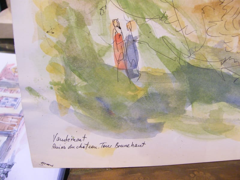 Vaudémont Château André Simon 1926-2014 1994 Artiste Lorrain Aquarelle — vue 2