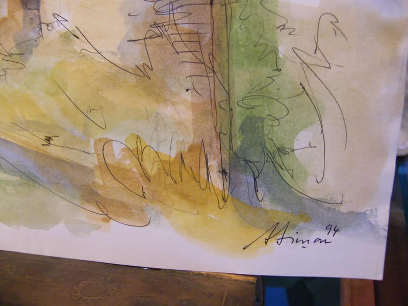 Vaudémont Château André Simon 1926-2014 1994 Artiste Lorrain Aquarelle — vue 3