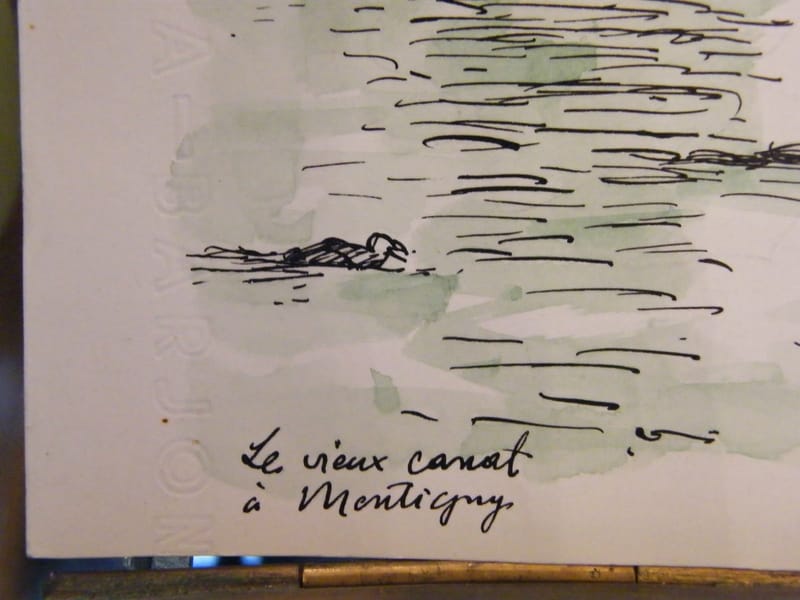 Montigny Vieux Canal André Simon 1926-2014 1985 Artiste Lorrain Encre de Chine — vue 2