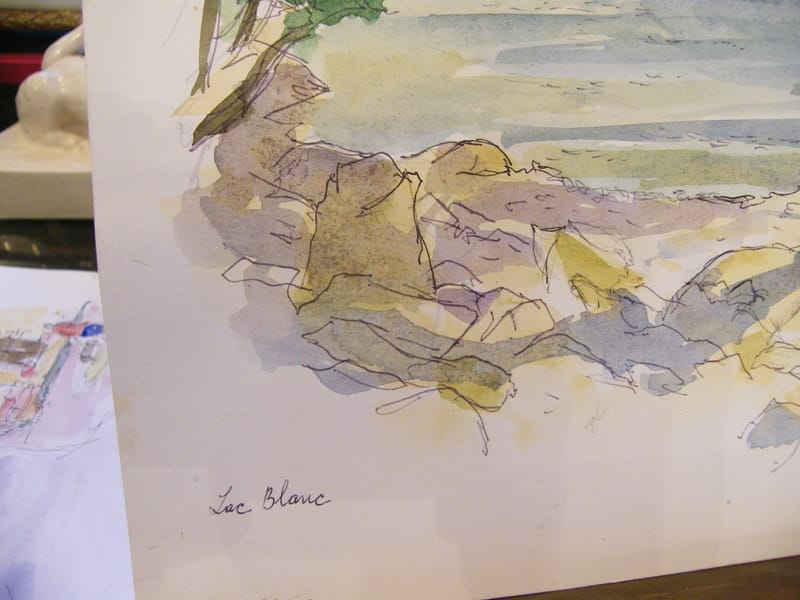 Lac Blanc André Simon 1926-2014 2000 Artiste Lorrain Aquarelle — vue 2