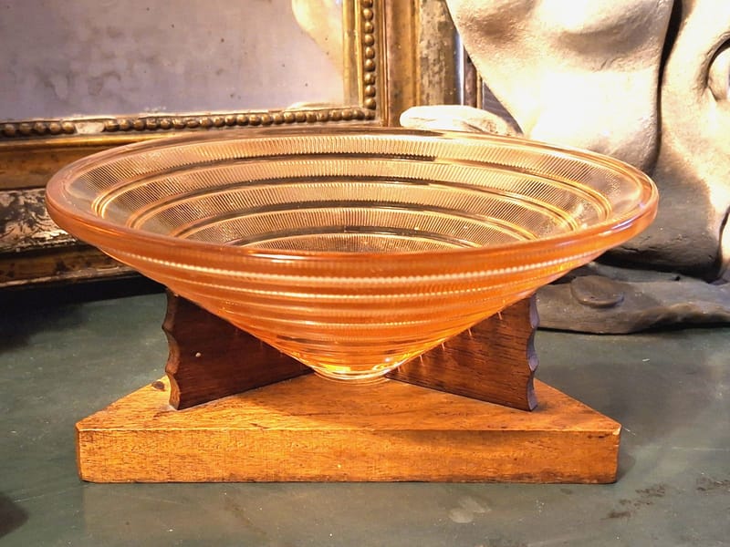 Georges Leleu Coupe Verre Art Déco Verre et Bois signée — vue 2