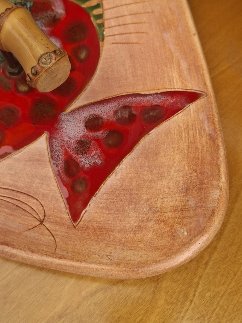 Céramique Vallauris Plateau Fromage Poisson Bambou — vue 3