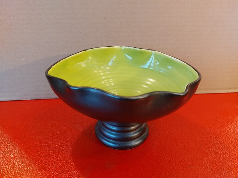 Coupe Forme Libre Céramique Noire et Verte