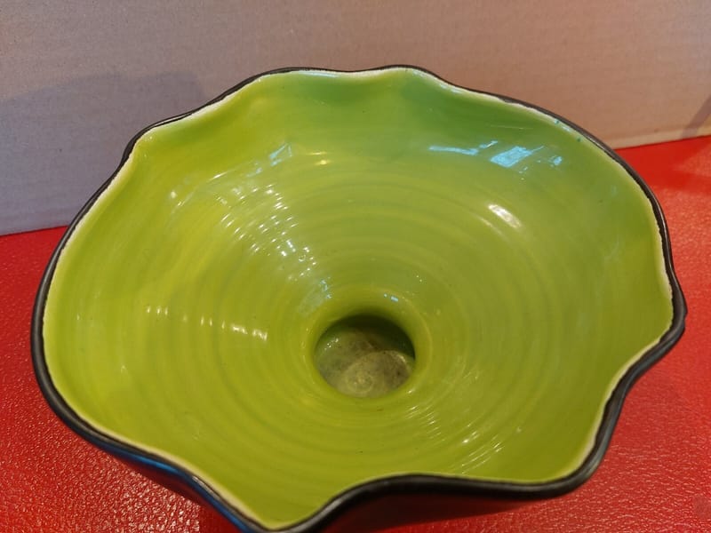 Coupe Forme Libre Céramique Noire et Verte — vue 4