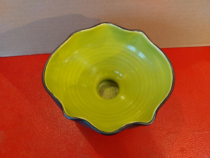 Coupe Forme Libre Céramique Noire et Verte — vue 2