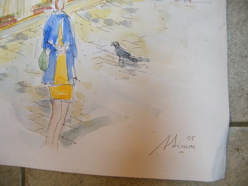 Metz Chapelle St Genest André Simon 1926-2014 1995 Artiste Lorrain Aquarelle — vue 3
