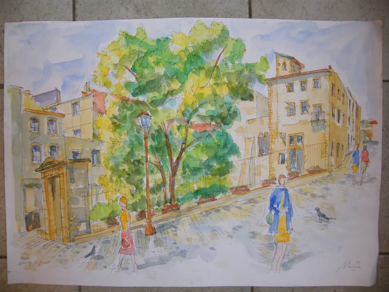 Metz Chapelle St Genest André Simon 1926-2014 1995 Artiste Lorrain Aquarelle