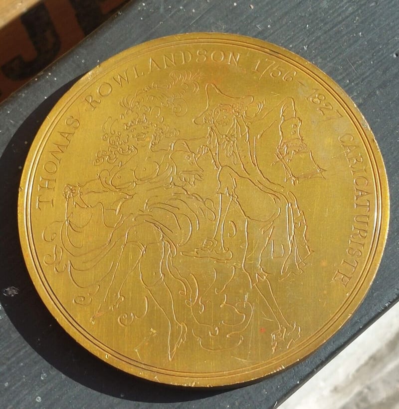 Médaille Bronze Thomas Rowlandson Florentin SEARLE caricaturiste anglais 1976