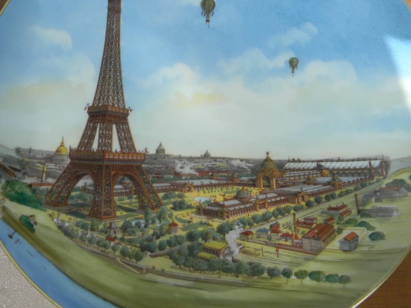 Exposition Universelle Paris Plat Mural  1889 Tour Eiffel Ballons Bertin Tissier — vue 2