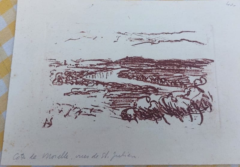 Eau Forte Moselle St Julien André Simon Artiste Lorrain Metz — vue 3