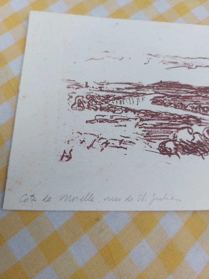Eau Forte Moselle St Julien André Simon Artiste Lorrain Metz — vue 2
