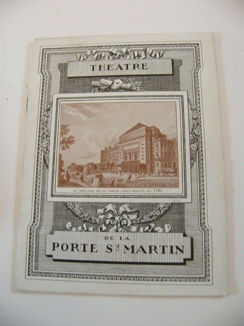 Théâtre de la porte Saint Martin Le bossu Féval Bourgeois années 30 Programme