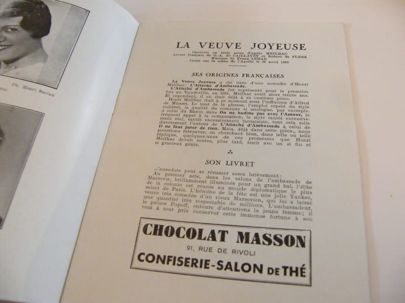 Programme Théâtre gaité Lyrique 1934 1935 La veuve joyeuse — view 3 of 3