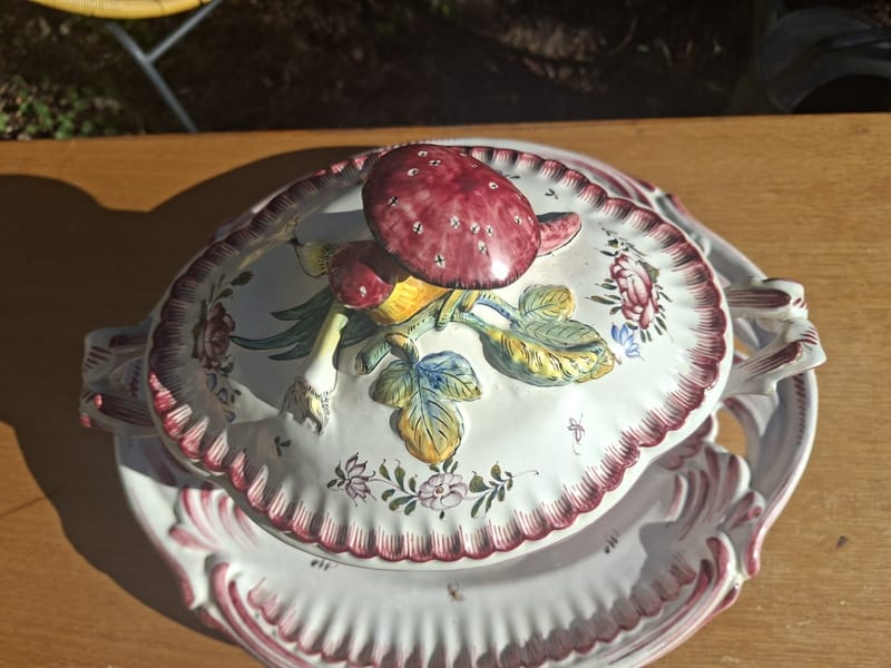 Malicorne Emile Tessier Soupière Faïence Champignon — vue 2