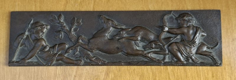 Bronze Bas Relief XIX ème PK Collection Pierre Kotschoubey Scène Chasse