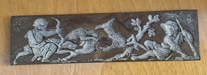Bronze Bas Relief XIX ème PK Collection Pierre Kotschoubey Scène Chasse — vue 6