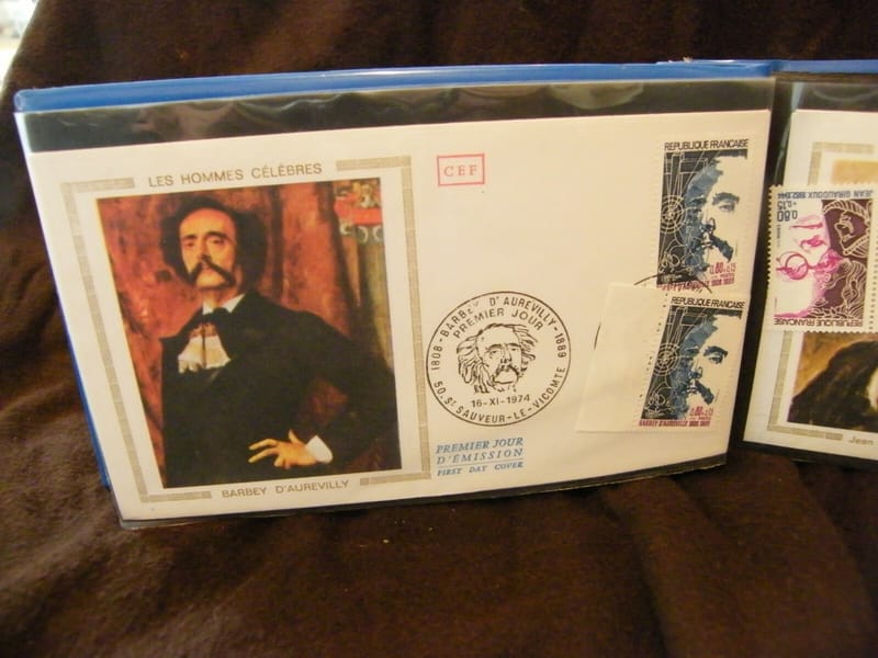 "Enveloppe 1er jour Barbey d'Aurevilly 1974 + 1 timbre non oblitéré"