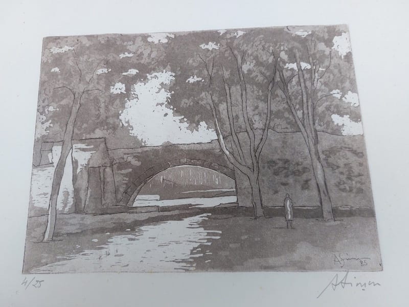 Eau Forte Remparts Metz André Simon 1985 Artiste Lorrain Metz 4/25 — vue 2