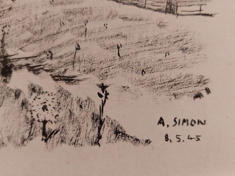 Encre André Simon 1945 Artiste Lorrain Metz Vue de St Julien — vue 3