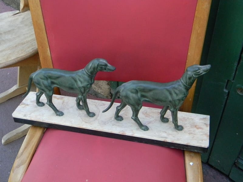 Régule Patine Bronze Chiens Lévriers Régule patine Bronze — vue 4