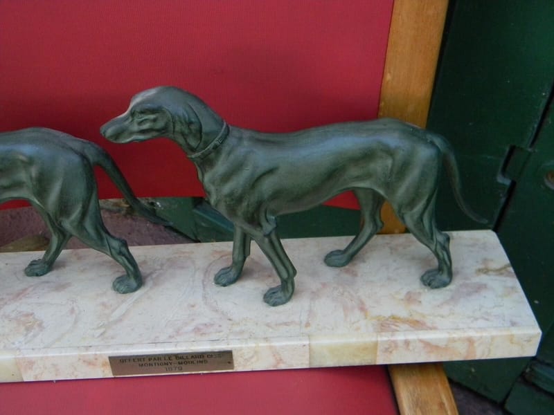 Régule Patine Bronze Chiens Lévriers Régule patine Bronze — vue 3