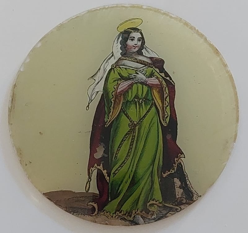 Fixé sous verre Sainte XIX ème siècle
