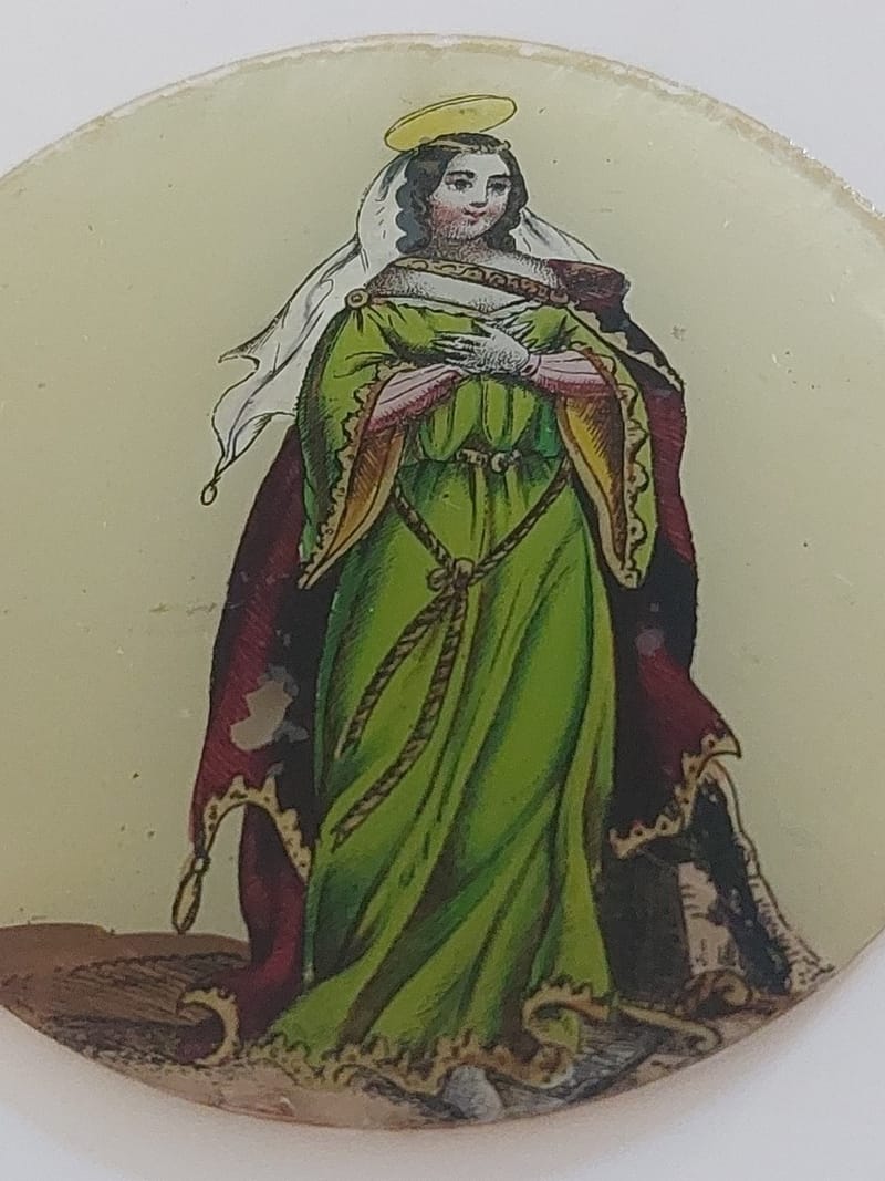 Fixé sous verre Sainte XIX ème siècle — vue 2