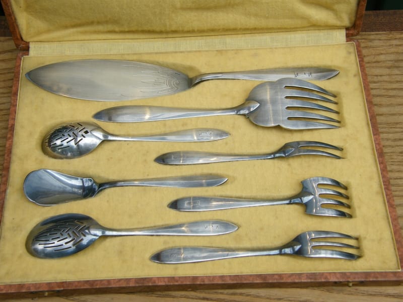 Christofle Art Déco Ménagère Service Argent Plaqué Silver Silber